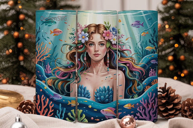Mermaid Fantasy 20oz Tumbler Wrap Sublimation DesignSVG 