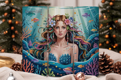 Mermaid Fantasy 20oz Tumbler Wrap Sublimation DesignSVG 
