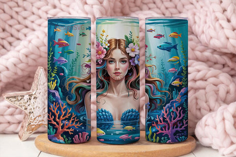 Mermaid Fantasy 20oz Tumbler Wrap Sublimation DesignSVG 