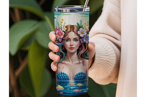 Mermaid Fantasy 20oz Tumbler Wrap Sublimation DesignSVG 