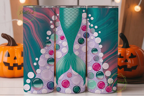 Mermaid Gemstone Glitter 20oz Tumbler Sublimation PixelChick 