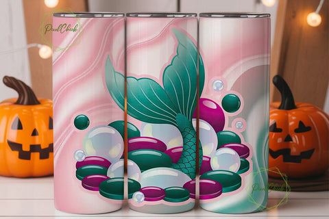 Mermaid Gemstone Glitter 20oz Tumbler Sublimation PixelChick 