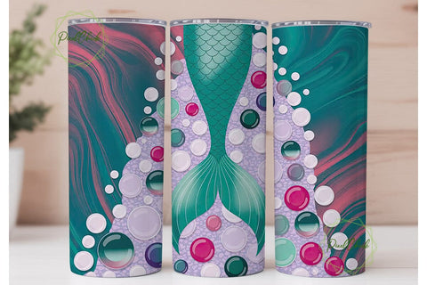 Mermaid Gemstone Glitter 20oz Tumbler Sublimation PixelChick 