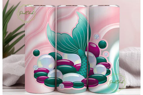 Mermaid Gemstone Glitter 20oz Tumbler Sublimation PixelChick 