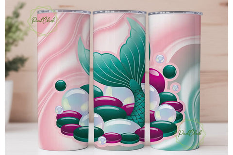Mermaid Gemstone Glitter 20oz Tumbler Sublimation PixelChick 