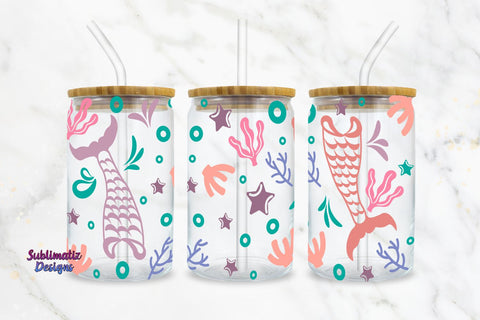 Mermaid Glass Can Wrap 16oz SVG | PNG Sublimation SVG Sublimatiz Designs 