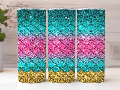 Mermaid Glitter Scale 20oz Tumbler, Mermaid Glitter, Glitter Scale, Mermaid Tumbler, 20oz Tumbler, Glitter Tumbler, Mermaid Scale, Tumbler Wrap Sublimation Lara' s Designs 