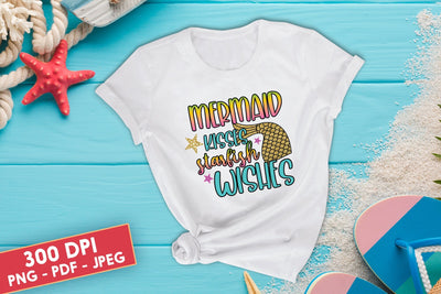 Mermaid Kisses Starfish Wishes - Summer Sublimation Design Sublimation CraftLabSVG 