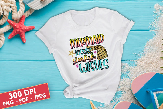 Mermaid Kisses Starfish Wishes - Summer Sublimation Design Sublimation CraftLabSVG 