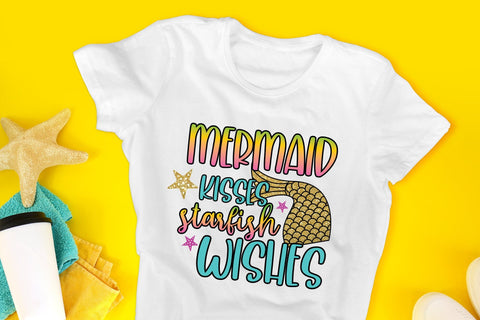 Mermaid Kisses Starfish Wishes - Summer Sublimation Design Sublimation CraftLabSVG 