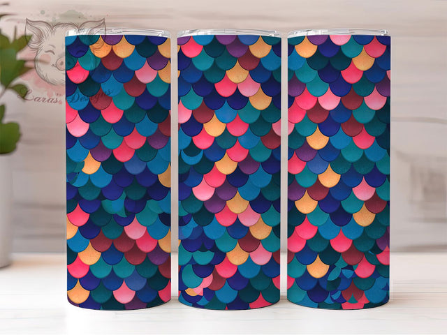 Mermaid Scales 20oz Tumbler Wrap, Ocean Tumbler Design, 20oz Sublimation Wrap, Fantasy Drinkware, Mermaid Scales Tumbler, Under The Sea Tumbler, Beach Vibes Tumbler Sublimation Lara' s Designs 