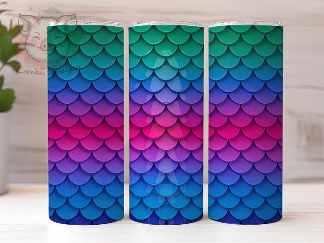 Mermaid Scales 20oz Tumbler Wrap, Ocean Tumbler Design, 20oz Sublimation Wrap, Fantasy Drinkware, Mermaid Scales Tumbler, Under The Sea Tumbler, Beach Vibes Tumbler Sublimation Lara' s Designs 