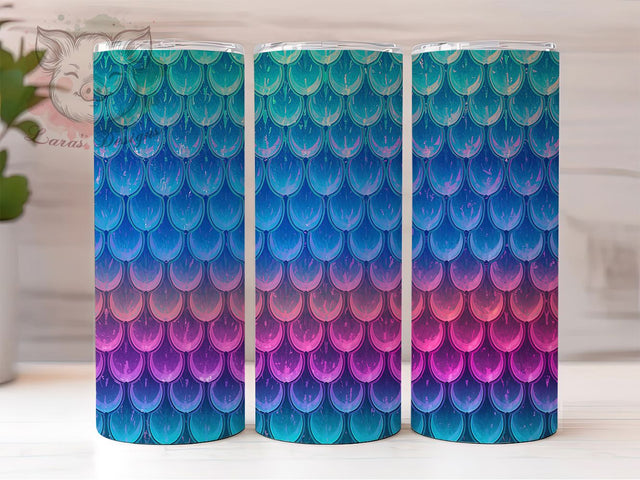 Mermaid Scales 20oz Tumbler Wrap, Ocean Tumbler Design, 20oz Sublimation Wrap, Fantasy Drinkware, Mermaid Scales Tumbler, Under The Sea Tumbler, Beach Vibes Tumbler Sublimation Lara' s Designs 