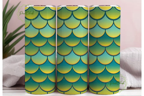 Mermaid Scales 20oz Tumbler Wrap Sublimation PixelChick 
