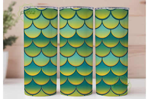 Mermaid Scales 20oz Tumbler Wrap Sublimation PixelChick 