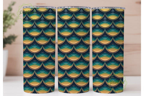 Mermaid Scales 20oz Tumbler Wrap Sublimation PixelChick 