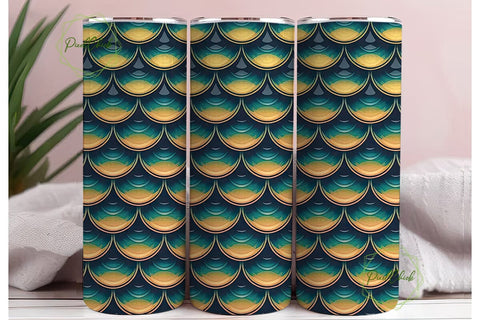 Mermaid Scales 20oz Tumbler Wrap Sublimation PixelChick 