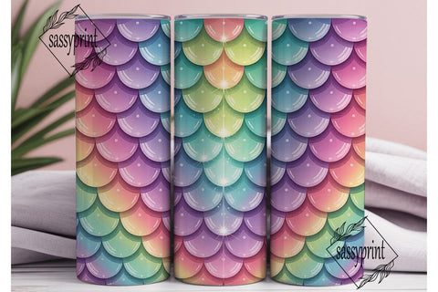 Mermaid Scales 20oz Tumbler Wrap Sublimation sassyprint 