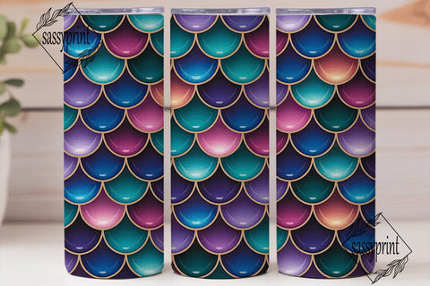 Mermaid Scales 20oz Tumbler Wrap Sublimation sassyprint 