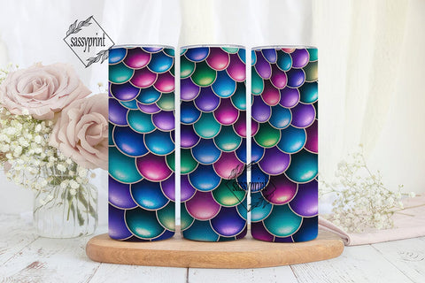 Mermaid Scales 20oz Tumbler Wrap Sublimation sassyprint 