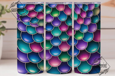 Mermaid Scales 20oz Tumbler Wrap Sublimation sassyprint 