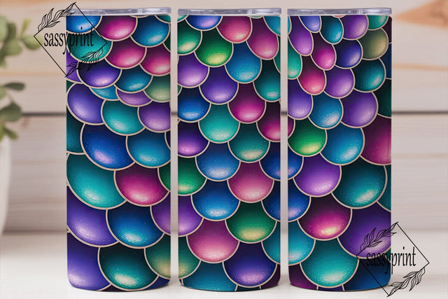 Mermaid Scales 20oz Tumbler Wrap Sublimation sassyprint 