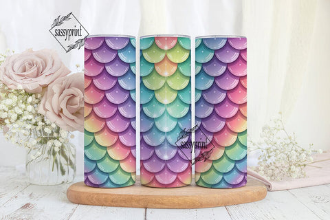 Mermaid Scales 20oz Tumbler Wrap Sublimation sassyprint 
