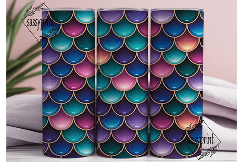 Mermaid Scales 20oz Tumbler Wrap Sublimation sassyprint 