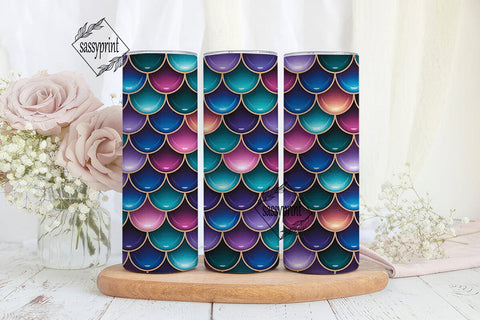 Mermaid Scales 20oz Tumbler Wrap Sublimation sassyprint 