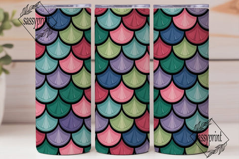 Mermaid Scales 20oz Tumbler Wrap Sublimation sassyprint 