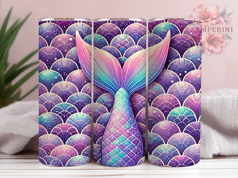 Mermaid Scales Glitter 20oz Tumbler Wrap, Mermaid Scales, Glitter Sublimation, 20oz Tumbler, Mermaid Lover Gift, Ocean Tumbler, Mermaid Tail Sublimation Li Zamperini 