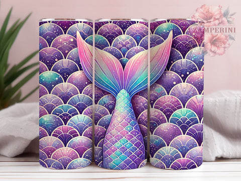 Mermaid Scales Glitter 20oz Tumbler Wrap, Mermaid Scales, Glitter Sublimation, 20oz Tumbler, Mermaid Lover Gift, Ocean Tumbler, Mermaid Tail Sublimation Li Zamperini 
