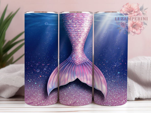 Mermaid Scales Glitter 20oz Tumbler Wrap, Mermaid Scales, Glitter Sublimation, 20oz Tumbler, Mermaid Lover Gift, Ocean Tumbler, Mermaid Tail Sublimation Li Zamperini 