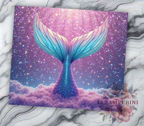 Mermaid Scales Glitter 20oz Tumbler Wrap, Mermaid Scales, Glitter Sublimation, 20oz Tumbler, Mermaid Lover Gift, Ocean Tumbler, Mermaid Tail Sublimation Li Zamperini 