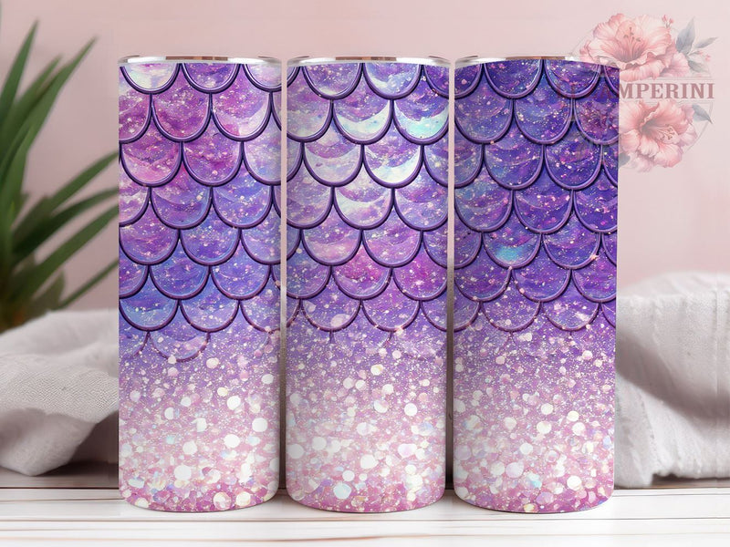 Mermaid Scales Glitter 20oz Tumbler Wrap, Mermaid Scales, Glitter Sublimation, 20oz Tumbler, Mermaid Lover Gift, Ocean Tumbler, Mermaid Tail Sublimation Li Zamperini 