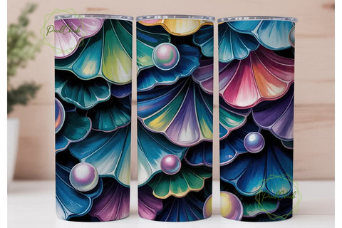Mermaid Scales & Pearls 20oz Tumbler Sublimation PixelChick 