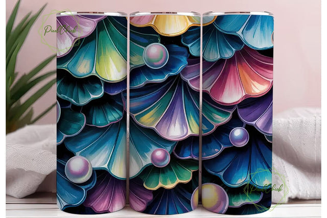 Mermaid Scales & Pearls 20oz Tumbler Sublimation PixelChick 