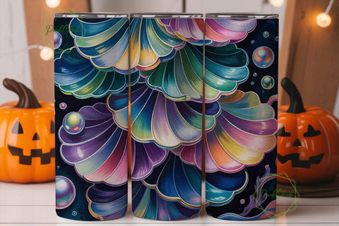 Mermaid Scales & Pearls 20oz Tumbler Sublimation PixelChick 