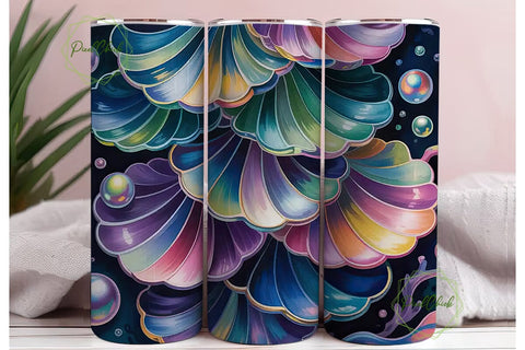 Mermaid Scales & Pearls 20oz Tumbler Sublimation PixelChick 