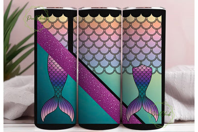 Mermaid Scales Tumbler Wrap Sublimation PixelChick 