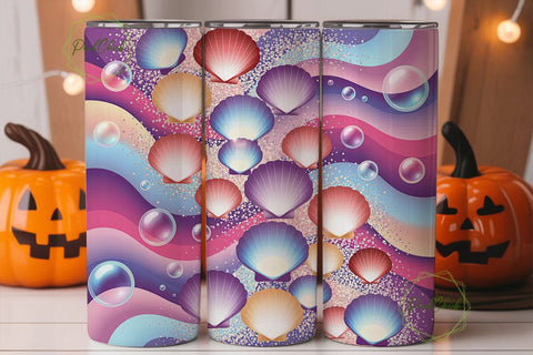 Mermaid Seashell Dreams 20oz Tumbler Sublimation PixelChick 