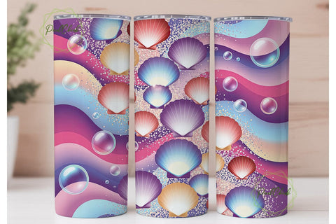 Mermaid Seashell Dreams 20oz Tumbler Sublimation PixelChick 