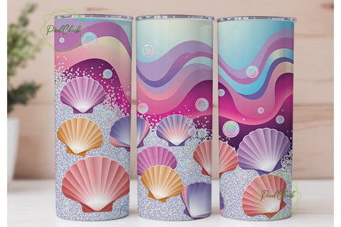 Mermaid Seashell Dreams 20oz Tumbler Sublimation PixelChick 