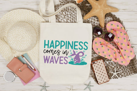 Mermaid SVG - Happiness Comes in Waves SVG CraftLabSVG 