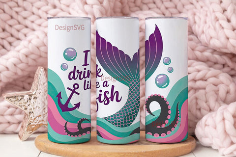 Mermaid Tail 20oz Tumbler Wrap Sublimation DesignSVG 