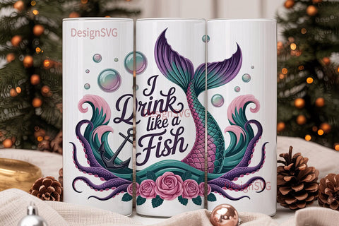 Mermaid Tail 20oz Tumbler Wrap Sublimation DesignSVG 