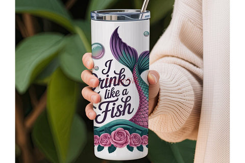 Mermaid Tail 20oz Tumbler Wrap Sublimation DesignSVG 