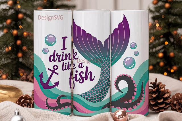 Mermaid Tail 20oz Tumbler Wrap Sublimation DesignSVG 