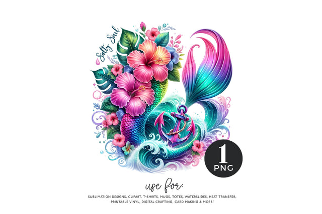 Mermaid Tail PNG, Salty Soul Sublimation Design Sublimation BijouBay 