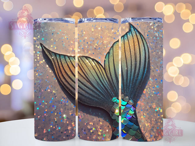Mermaid Tails Tumbler Wrap, Mermaid 20oz Skinny Tumbler Wrap Design, Mermaid Life, Under The Sea, Design Instant Digital Download Sublimation SvggirlplusArt 
